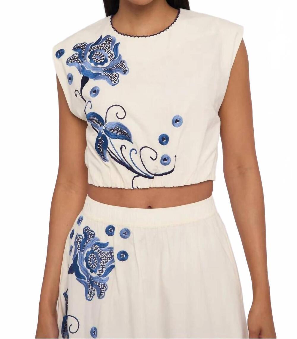 NEW LOVE THE LABEL cambrie tank top in kimber embroidery